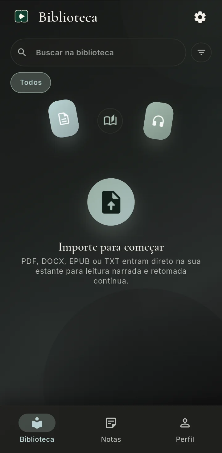 Interface do Loa na biblioteca de documentos.